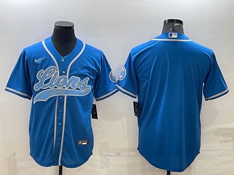 Men Detroit Lions Blank Blue 2022 Nike Co branded NFL Jersey